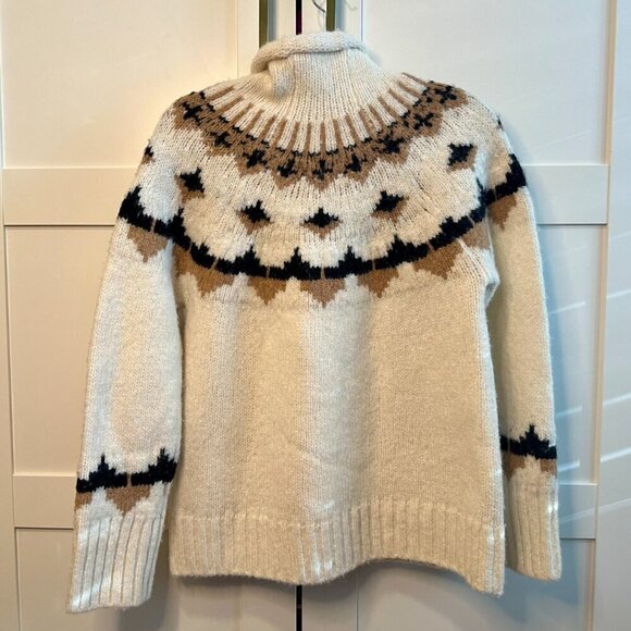 A.L.C. Luxe Fairisle Alpaca & Wool-Blend Pullover Sweater in Cream- Size XS - Picture 5 of 7